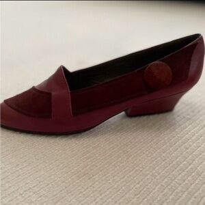 Sacco -Patricia Burgundy Red Leather And Suede Shoe